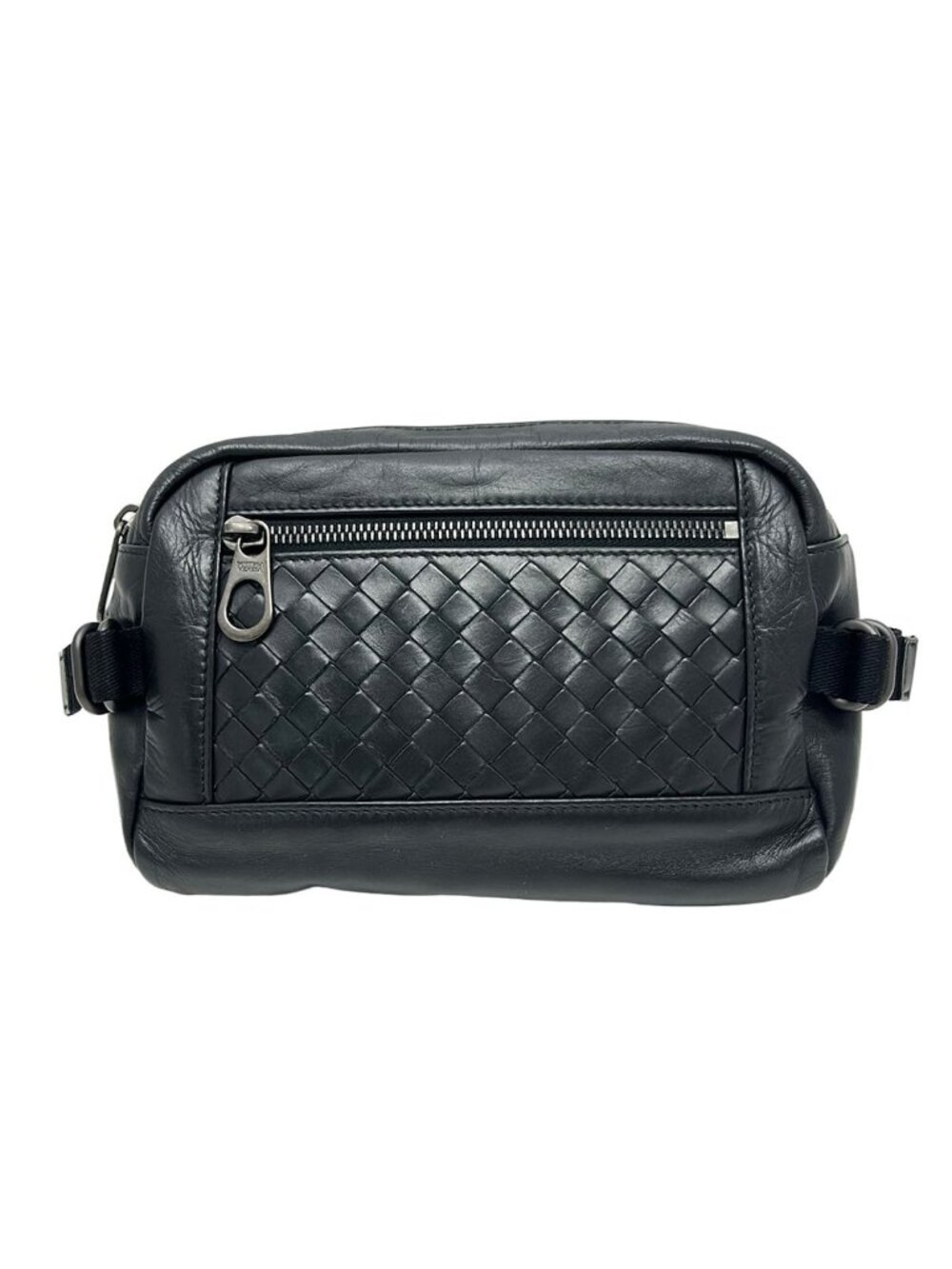 Bottega Veneta Waist Pouch Intrecciato Black Leather